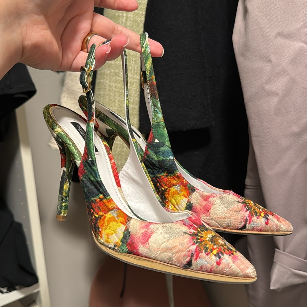 Dolce & Gabbana Floral Slingback Heels